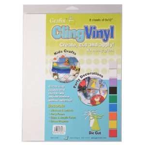  Grafix 9 Inch by 12 Inch Cling Film White, 6 Pack Arts 