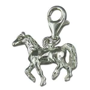  Horse Silver Clip On Charm Jewelry