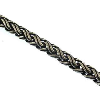   Braid 925 Sterling Silver Chain Necklace Black Oxidized Mens  