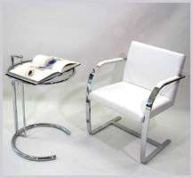 Classic and Modern Furniture White Leather Chair  