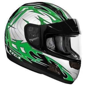Vega Green Stryker Graphic Altura Snowmobile Helmet Electric Shield