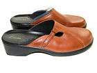New Womans Clarks Brown Leather Clog Slip On Mule Sz 10 