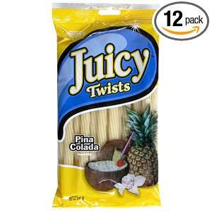 Kennys Candy Juicy Pina Colada Twists, 9 Ounce Packages (Pack of 12 