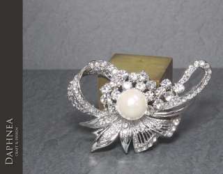 daphnea clear crystal fashion flower brooch FB503030  