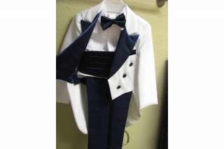 Navy & White Tuxedo with Tails Size 6, 8, 10 or 12 NEW  