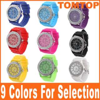 Classic Gel Silicone Crystal Men Lady Jelly Watch Stylish Gifts 