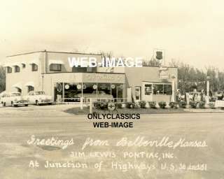 1954 PONTIAC AUTO DEALER SHOWROOM & GAS STATION PHOTO  