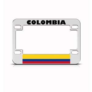 Colombia Flag Metal Motorcycle Bike license plate frame Tag Holder
