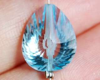 Sky Blue Topaz Concave Straight Drilled Bead 11x14mm.  
