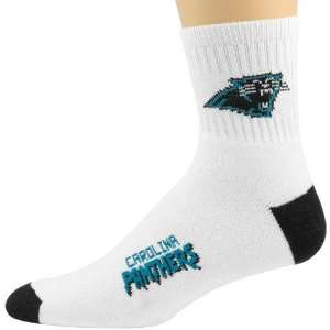   Carolina Panthers White Black Quarter Length Socks
