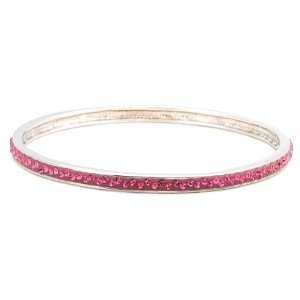   Sterling Silver Pink Crystal Bangle Bracelet by David Sigal Jewelry