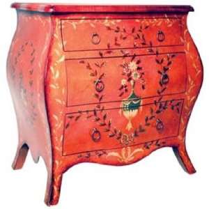  Peach Hand Painted Bombe Chest
