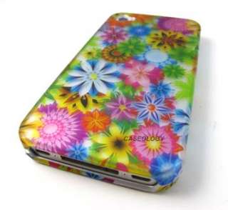 COLORFUL GARDEN FLOWERS HARD SHELL CASE COVER APPLE IPHONE 4 4s PHONE 