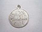 Sterling Silver Merry Christmas Pendant, holiday wishes on Round 
