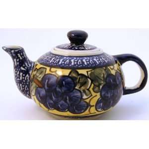 Boleslawiec Polish Pottery Small Teapot   Design DU8:  