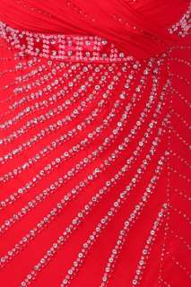 New Sexy Red Nina Austin Stunning Evening Dress High Slit Formal Gown 