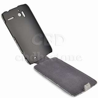 White Snake Skin Leather Case For HTC Sensation 4G G14  