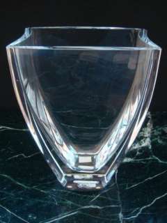 Orrefors Signed Sweden Crystal Art Glass Modern Vase  