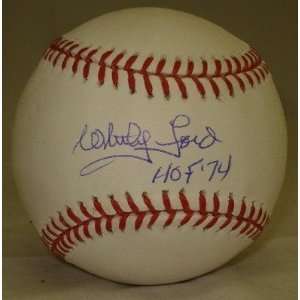  Autographed Whitey Ford Ball   HOF 74 JSA W150938 