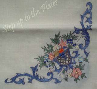 Lenox China AUTUMN Linens 4 Fine Napkins High end embroidered NEW 