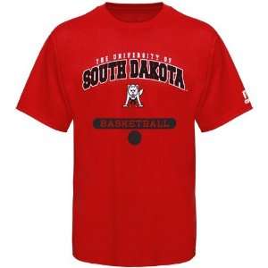  NCAA Russell South Dakota Coyotes Red Basketball T shirt 