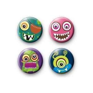   of 4   SILLY MONSTERS   1.25 MAGNETS ~ Cartoons Cute 