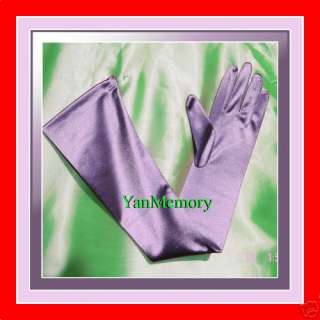 Stretch Satin Extra Long Fingered Evening Party Gloves  