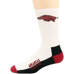 Arkansas Razorbacks White (506) 10 13 Tall Socks  Sports 