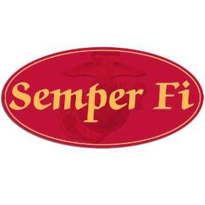  Oval Semper Fi Marines Logo Sticker 