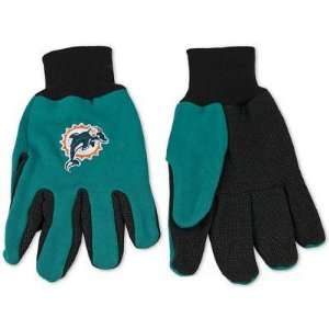 Miami Dolphins Mens Utility Work Gloves with NFL Football Team Sports 
