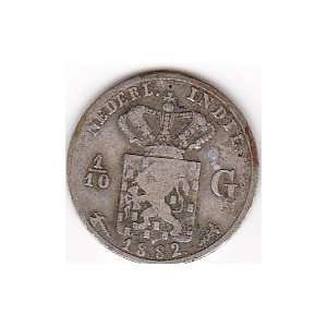    1882 Netherland Indies 1/10 Gulden Silver Coin: Everything Else