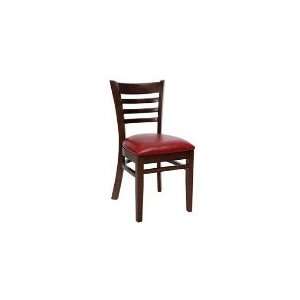   Wood Chair w/ Walnut Finish & Crimson Upholstered Seat: Home & Kitchen