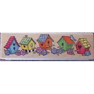  Five Little Birdhouses (Rubber Stamp #598G) Office 