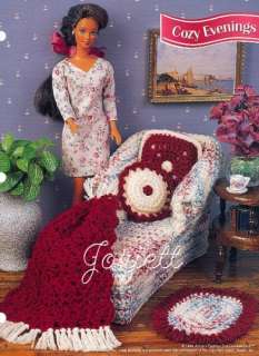 Cozy Evenings, Annies crochet patterns fit Barbie  