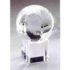   dia. globe award on cube base. 