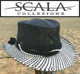 SCALA Toyo GAMBLER Golf Western Straw Cowboy Hat Black  