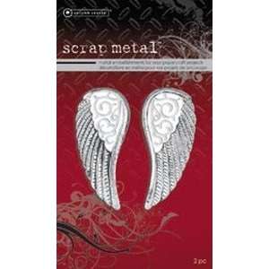  Scrapmetal Embellishments: Silver Angel Wing: Arts, Crafts 