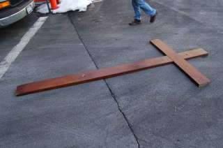 Large oak wood cross 10 tall x 56 wide + crucifix +  