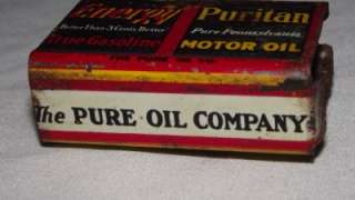   Match Holder Sign Pure Oil Co Energy Gasoline Puritan Motor Oil  