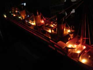 THIS IS A TITANIC CRUISE AT NIGHT HAND MADE WOODEN MODEL CRUISE SHIP 