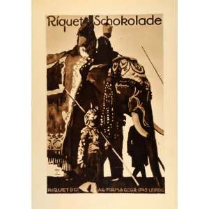  1926 Ludwig Hohlwein Riquet Schokolade Elephant Mahout 