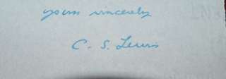 Lewis SIGNED Letter Magdalen College OXFORD 1947  
