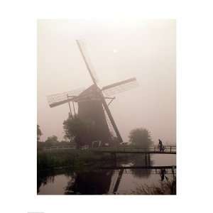 Windmill and Cyclist, Zaanse Schans, Netherlands Poster (18.00 x 24.00 