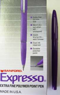 12 Sanford Expresso Extra Fine Point Purple Pen   39008 071641390089 