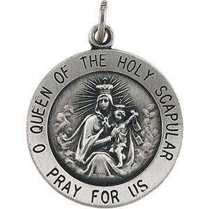 Scapular Medal with 18 Inch Chain in Sterling Silver