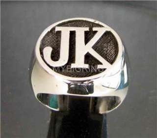 CUSTOM MADE STERLING SILVER RING WITH INITIALS MONOGRAM  