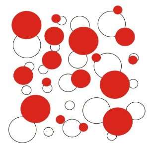  set of 106 White and Red polka dots Vinyl wall lettering 