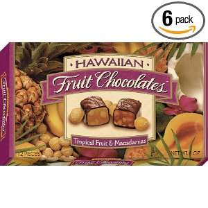 Liberty Orchards Hawaiian Fruit Chocolates, 6 Ounce Boxes (Pack of 6 