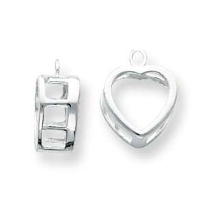    4 Sterling Silver Heart Earring Bezel Dangle: Home & Kitchen