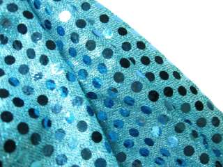 G09 Shiny Turquoise Blue Sequin Fabric Fashion by Yard  